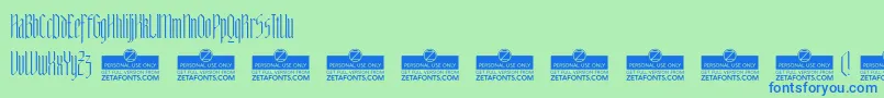 AdlibitumLightTrial Font – Blue Fonts on Green Background