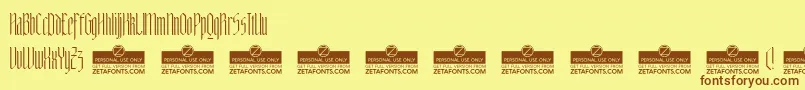 AdlibitumLightTrial Font – Brown Fonts on Yellow Background