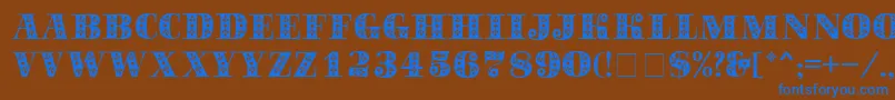 SapphireСЃ Font – Blue Fonts on Brown Background