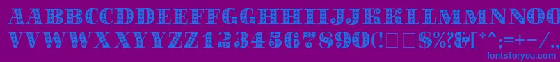 SapphireСЃ-Schriftart – Blaue Schriften auf violettem Hintergrund