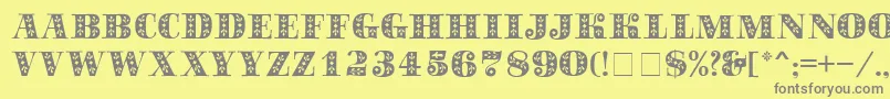 フォントSapphireСЃ – 黄色の背景に灰色の文字