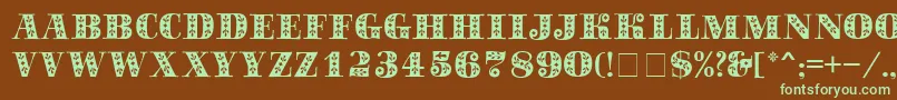 SapphireСЃ Font – Green Fonts on Brown Background