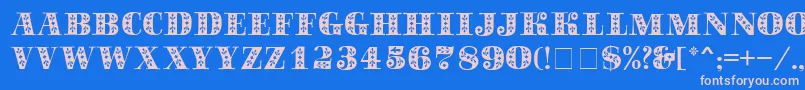 SapphireСЃ Font – Pink Fonts on Blue Background