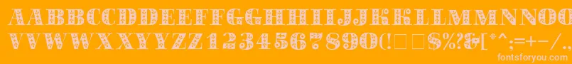 SapphireСЃ Font – Pink Fonts on Orange Background