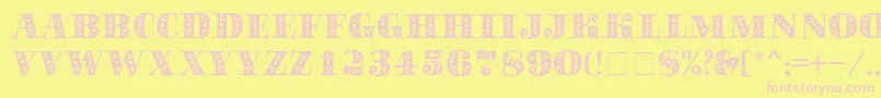 フォントSapphireСЃ – ピンクのフォント、黄色の背景
