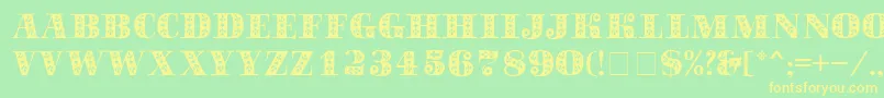 SapphireСЃ Font – Yellow Fonts on Green Background