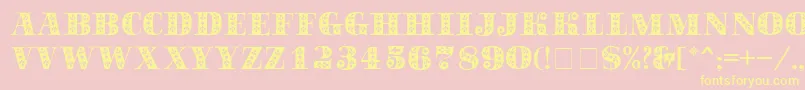 SapphireСЃ-Schriftart – Gelbe Schriften auf rosa Hintergrund