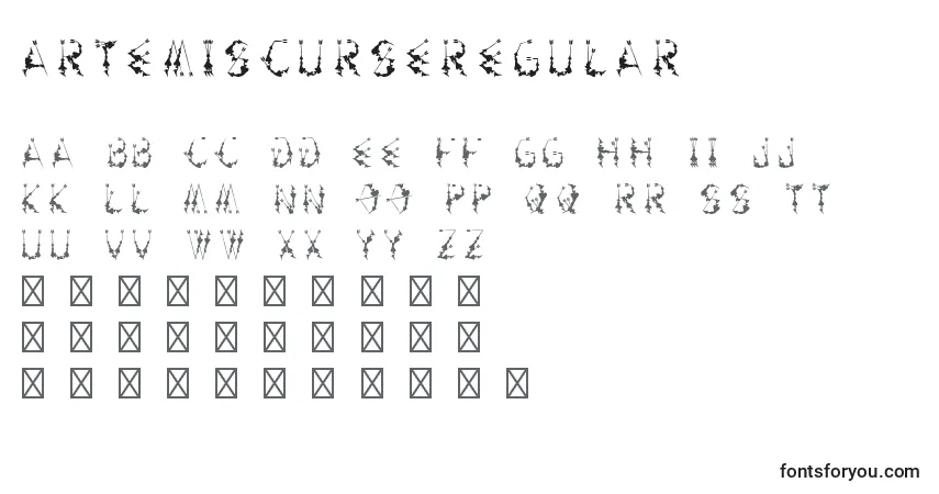 Czcionka ArtemiscurseRegular – alfabet, cyfry, specjalne znaki