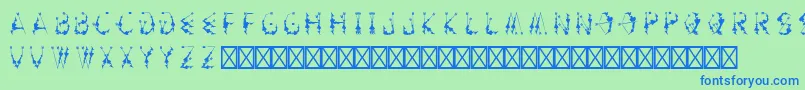 ArtemiscurseRegular-Schriftart – Blaue Schriften auf grünem Hintergrund