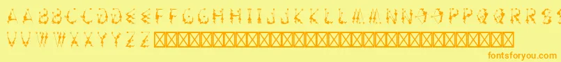フォントArtemiscurseRegular – オレンジの文字が黄色の背景にあります。