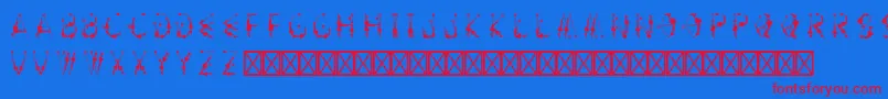 フォントArtemiscurseRegular – 赤い文字の青い背景