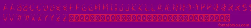 フォントArtemiscurseRegular – 紫の背景に赤い文字