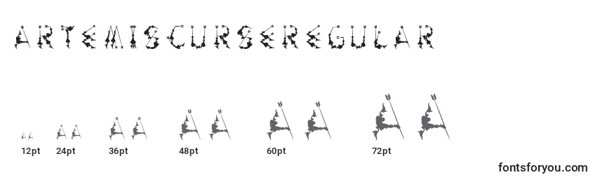 Размеры шрифта ArtemiscurseRegular