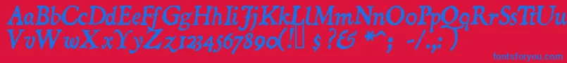 DominicanItalic Font – Blue Fonts on Red Background