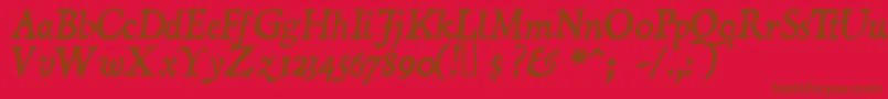 DominicanItalic Font – Brown Fonts on Red Background
