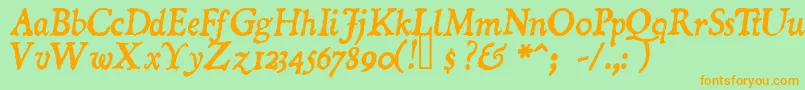 DominicanItalic Font – Orange Fonts on Green Background