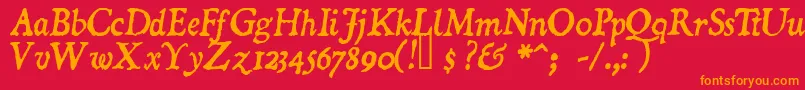 DominicanItalic Font – Orange Fonts on Red Background
