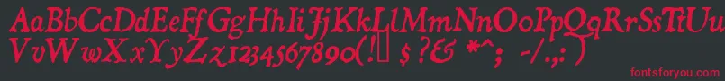 DominicanItalic Font – Red Fonts on Black Background