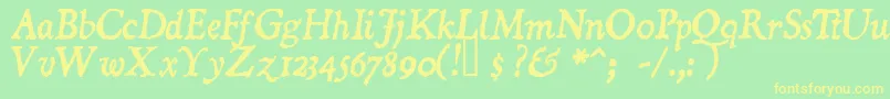 DominicanItalic Font – Yellow Fonts on Green Background