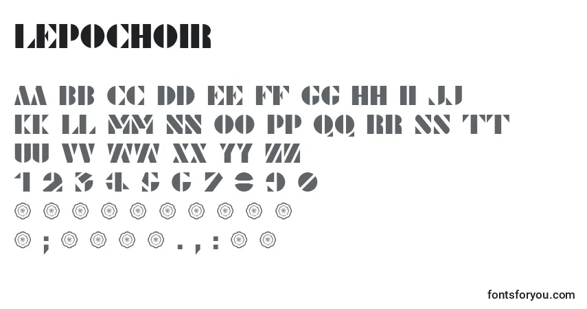Schriftart LePochoir – Alphabet, Zahlen, spezielle Symbole