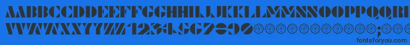 LePochoir Font – Black Fonts on Blue Background