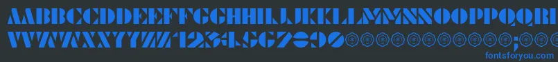 LePochoir Font – Blue Fonts on Black Background