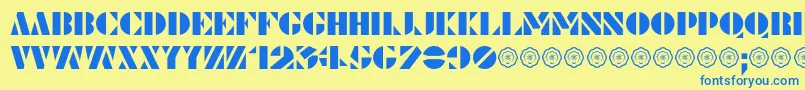 LePochoir Font – Blue Fonts on Yellow Background