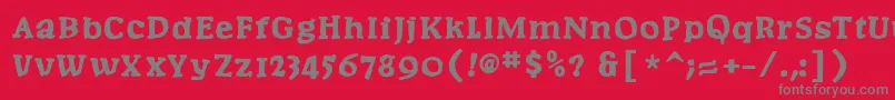 フォントPostertypes – 赤い背景に灰色の文字