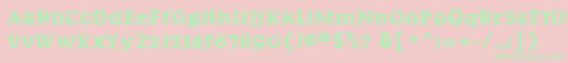 Police Postertypes – polices vertes sur fond rose