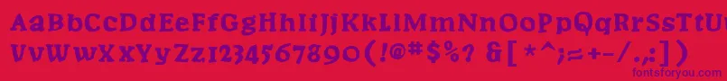Postertypes-fontti – violetit fontit punaisella taustalla