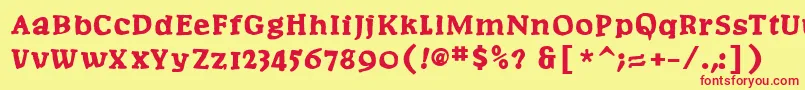 Postertypes Font – Red Fonts on Yellow Background