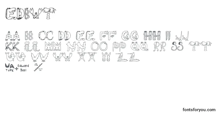 Schriftart Edbwt – Alphabet, Zahlen, spezielle Symbole
