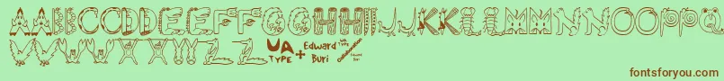 Edbwt Font – Brown Fonts on Green Background
