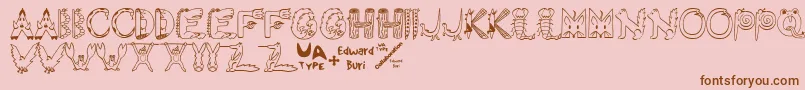 Edbwt Font – Brown Fonts on Pink Background