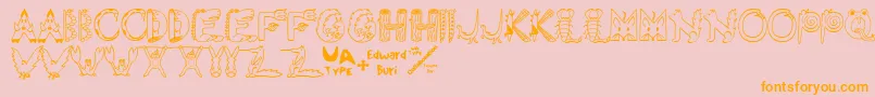 Edbwt Font – Orange Fonts on Pink Background