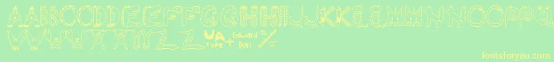 Edbwt Font – Yellow Fonts on Green Background