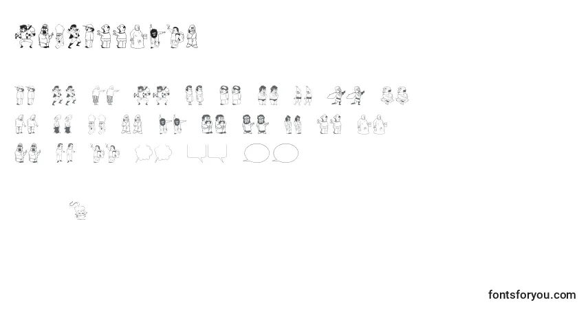 A fonte Dumbasstown – alfabeto, números, caracteres especiais