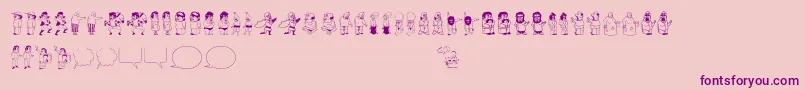 Dumbasstown-Schriftart – Violette Schriften auf rosa Hintergrund