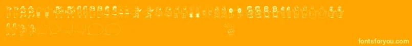 Czcionka Dumbasstown – żółte czcionki na pomarańczowym tle