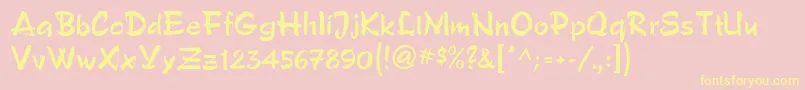 PoloBrush Font – Yellow Fonts on Pink Background