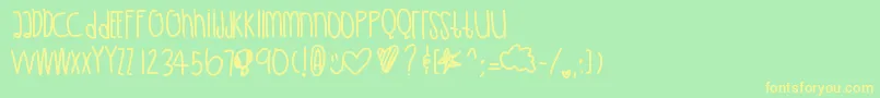 Ultraviolet Font – Yellow Fonts on Green Background