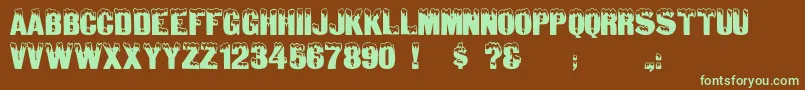 Snowecaps Font – Green Fonts on Brown Background