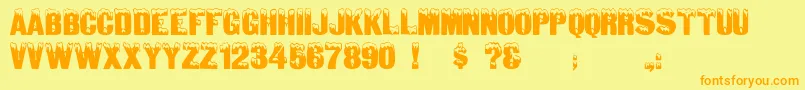 Snowecaps Font – Orange Fonts on Yellow Background