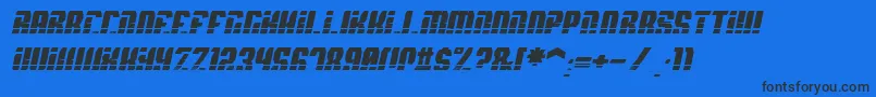 Czcionka SpyhVentItalic – czarne czcionki na niebieskim tle