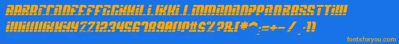 SpyhVentItalic Font – Orange Fonts on Blue Background