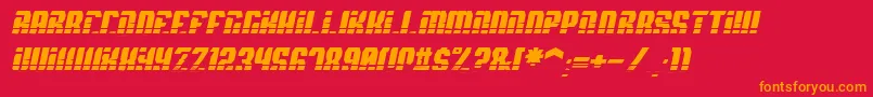 フォントSpyhVentItalic – 赤い背景にオレンジの文字