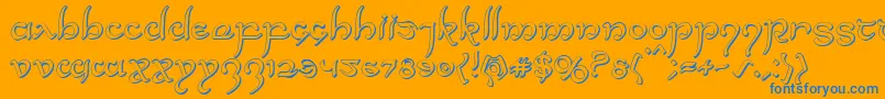 Halfelven3D-Schriftart – Blaue Schriften auf orangefarbenem Hintergrund