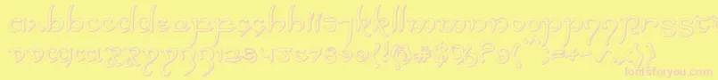 Halfelven3D-fontti – vaaleanpunaiset fontit keltaisella taustalla
