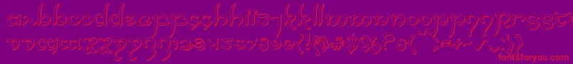 Halfelven3D-Schriftart – Rote Schriften auf violettem Hintergrund