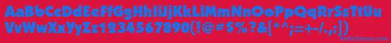 Kbl85C Font – Blue Fonts on Red Background